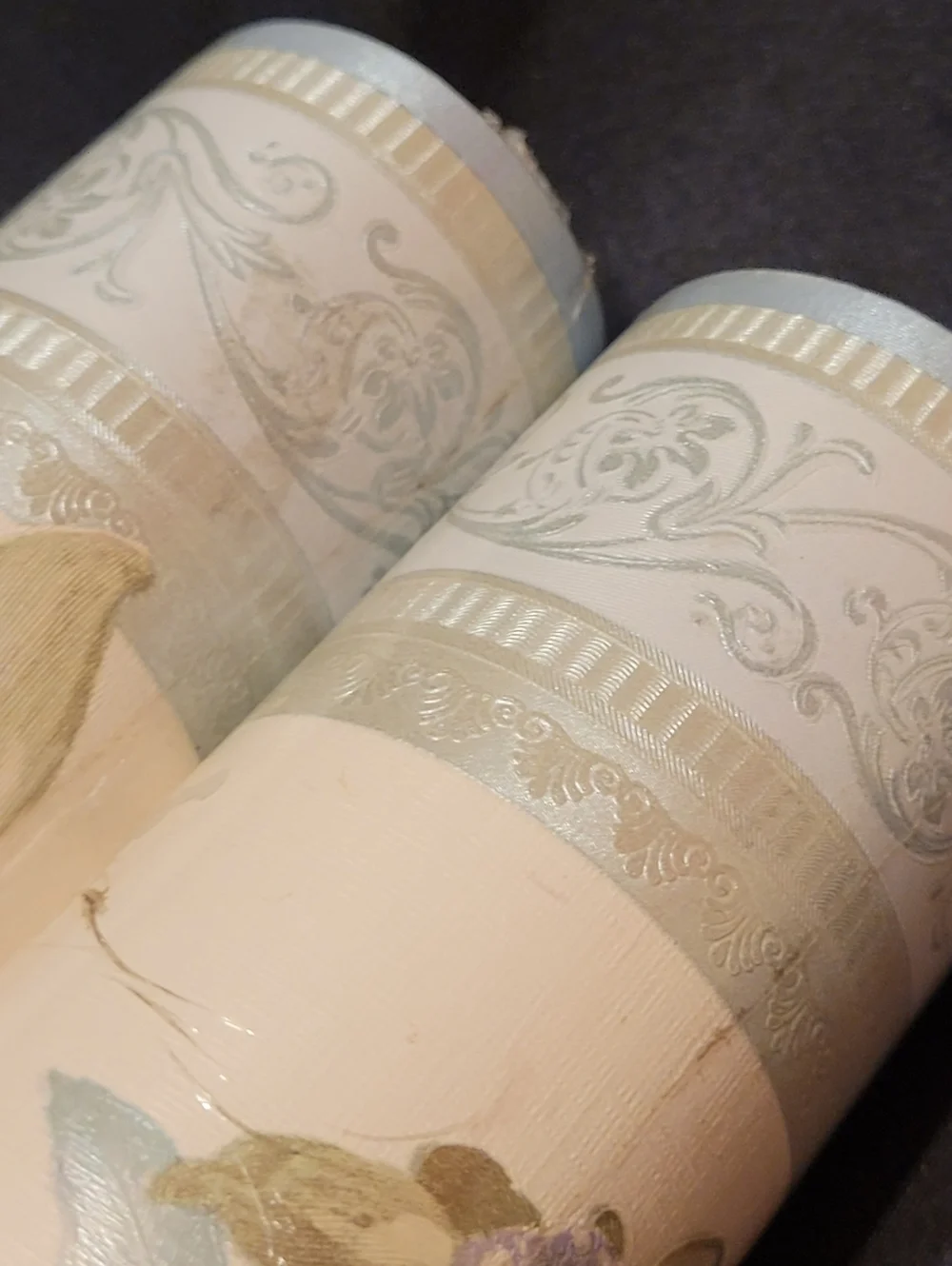 NEW Vintage Glenayr Vinyl Wallpaper Border 71601 Lot of 2 Rolls Metallic Floral